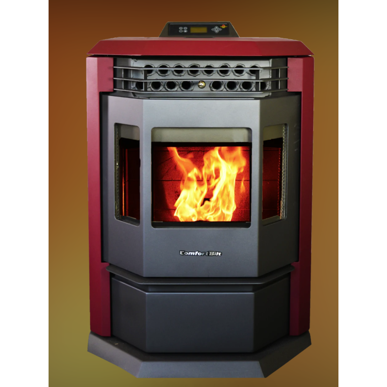 ComfortBilt HP22 Pellet Stove Burgundy Heat Up To 2,800ft² - New Star Living