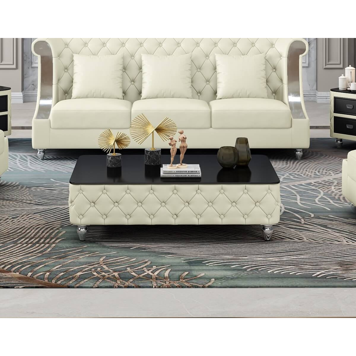 European Furniture - Mayfair Coffee Table Off White Color - EF-90280-CT - New Star Living