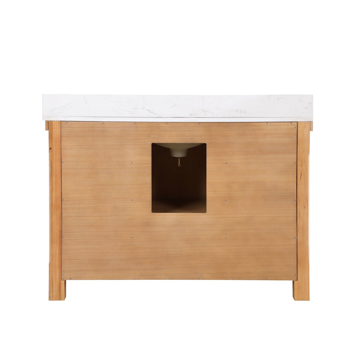 Vinnova Design Cortes 48" Single Sink Bath Vanity in Weathered Pine with White Composite Countertop - New Star Living