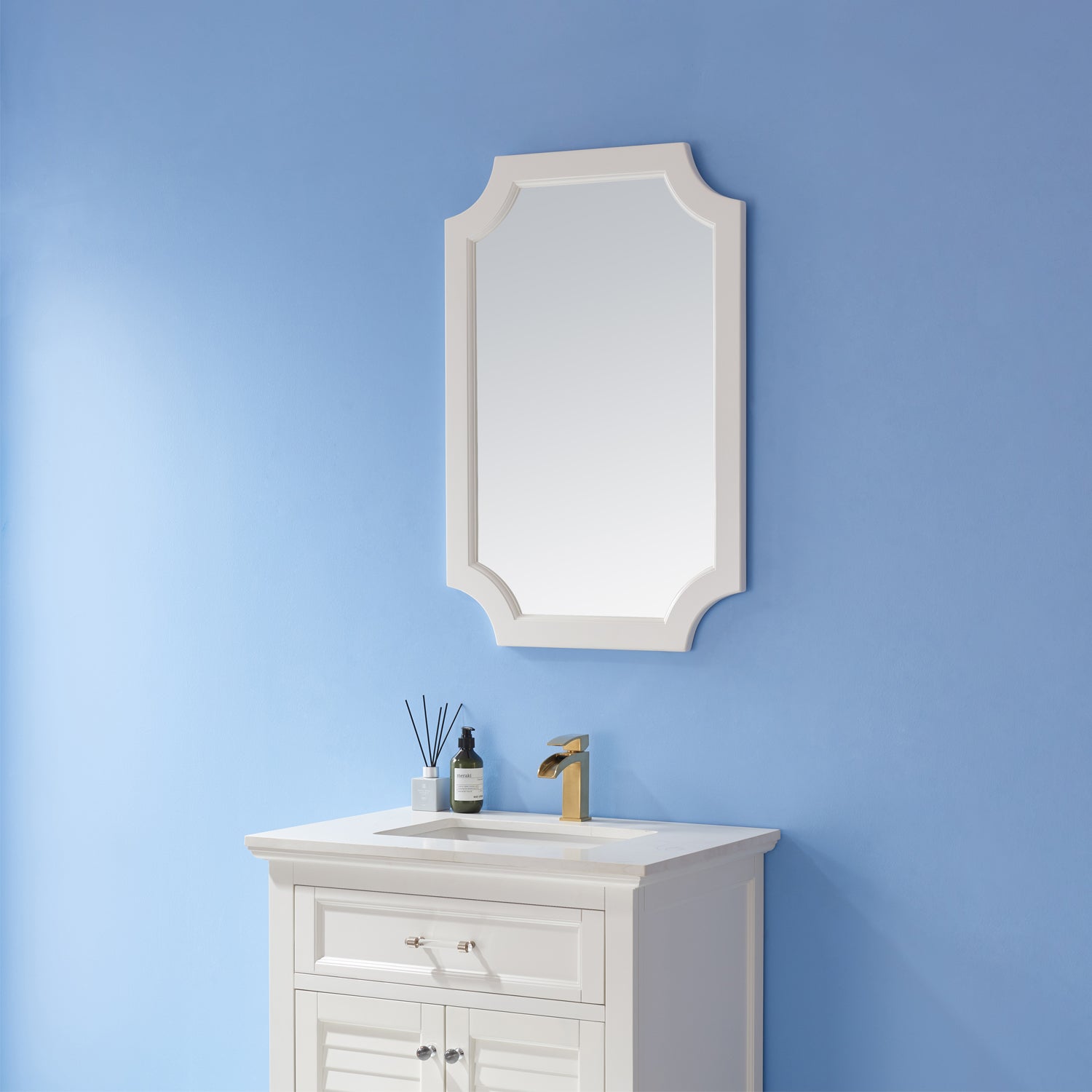 Vinnova Design Vinnova Grossetto 24" Irregular Farmhouse Bathroom / Vanity framed Wall Mounted Mirror - New Star Living