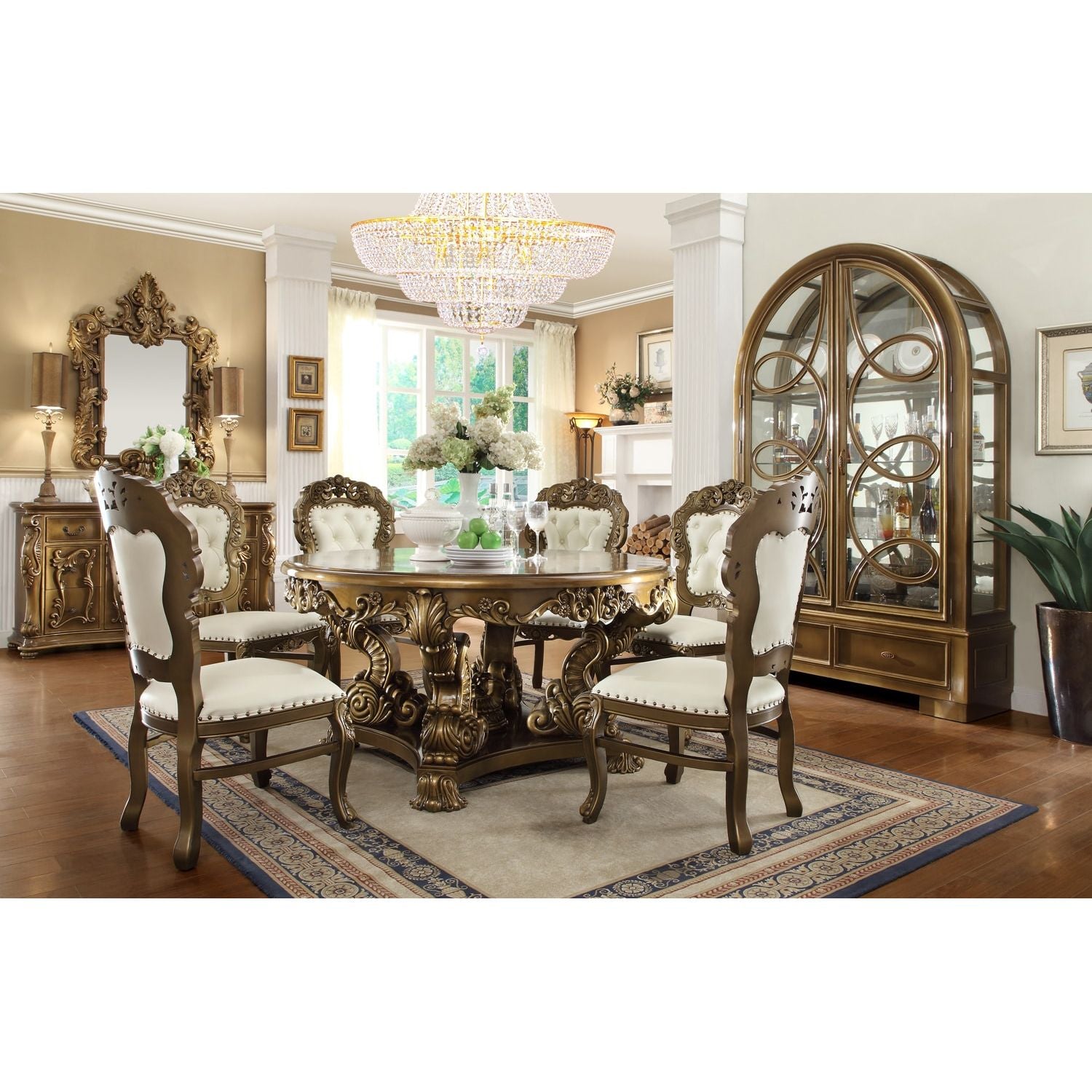 Homey Design HD-8008 - 7PC DINING TABLE SET - New Star Living