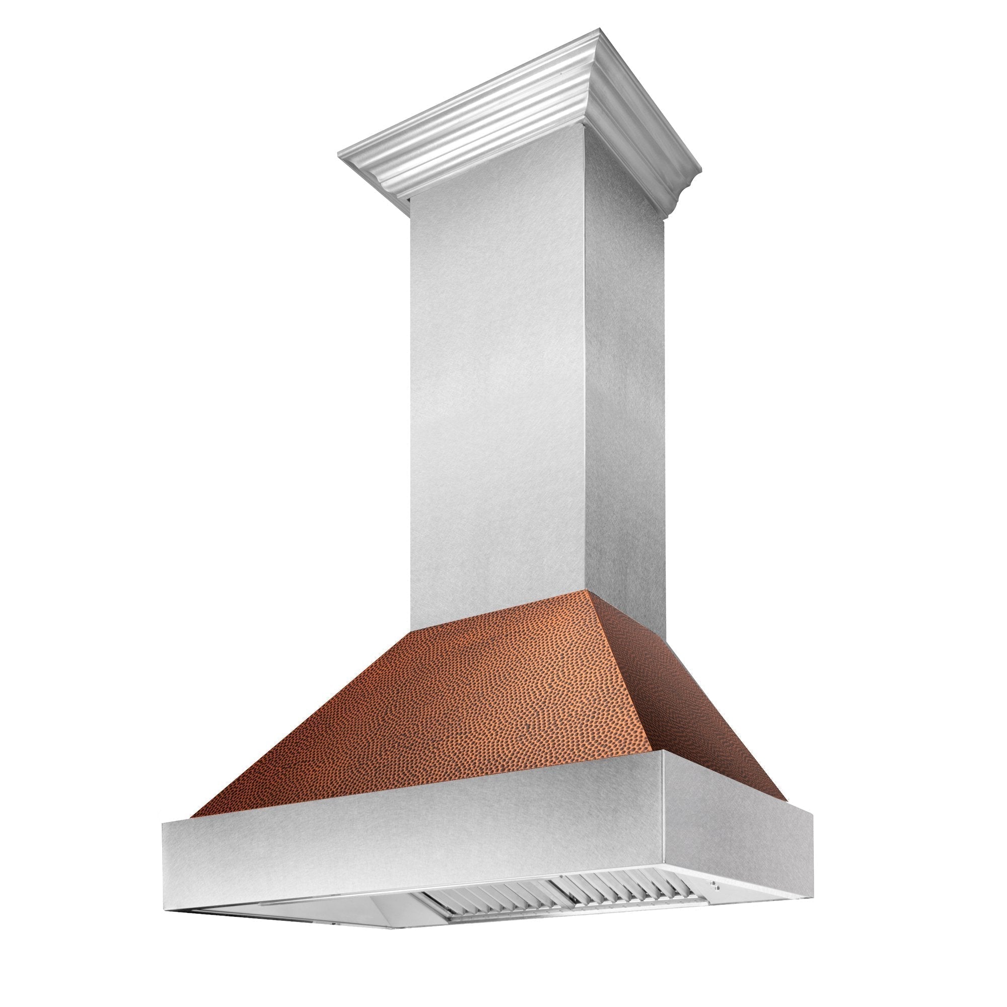 ZLINE Ducted DuraSnow Stainless Steel Range Hood with Hand-Hammered Copper Shell (8654HH) - New Star Living