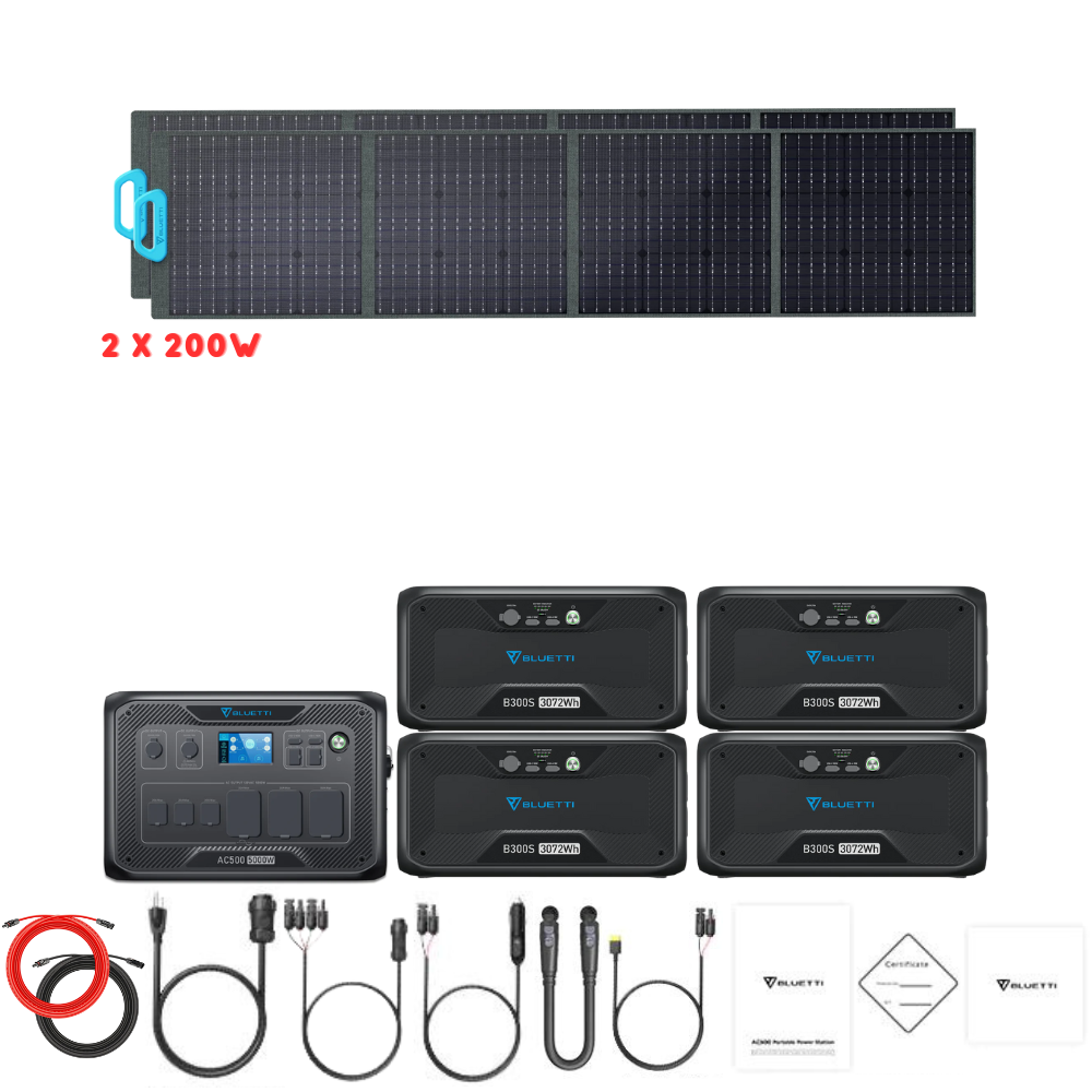 Bluetti AC500 Inverter Module + B300S Batteries + Solar Panels Complete Solar Generator Kit - New Star Living