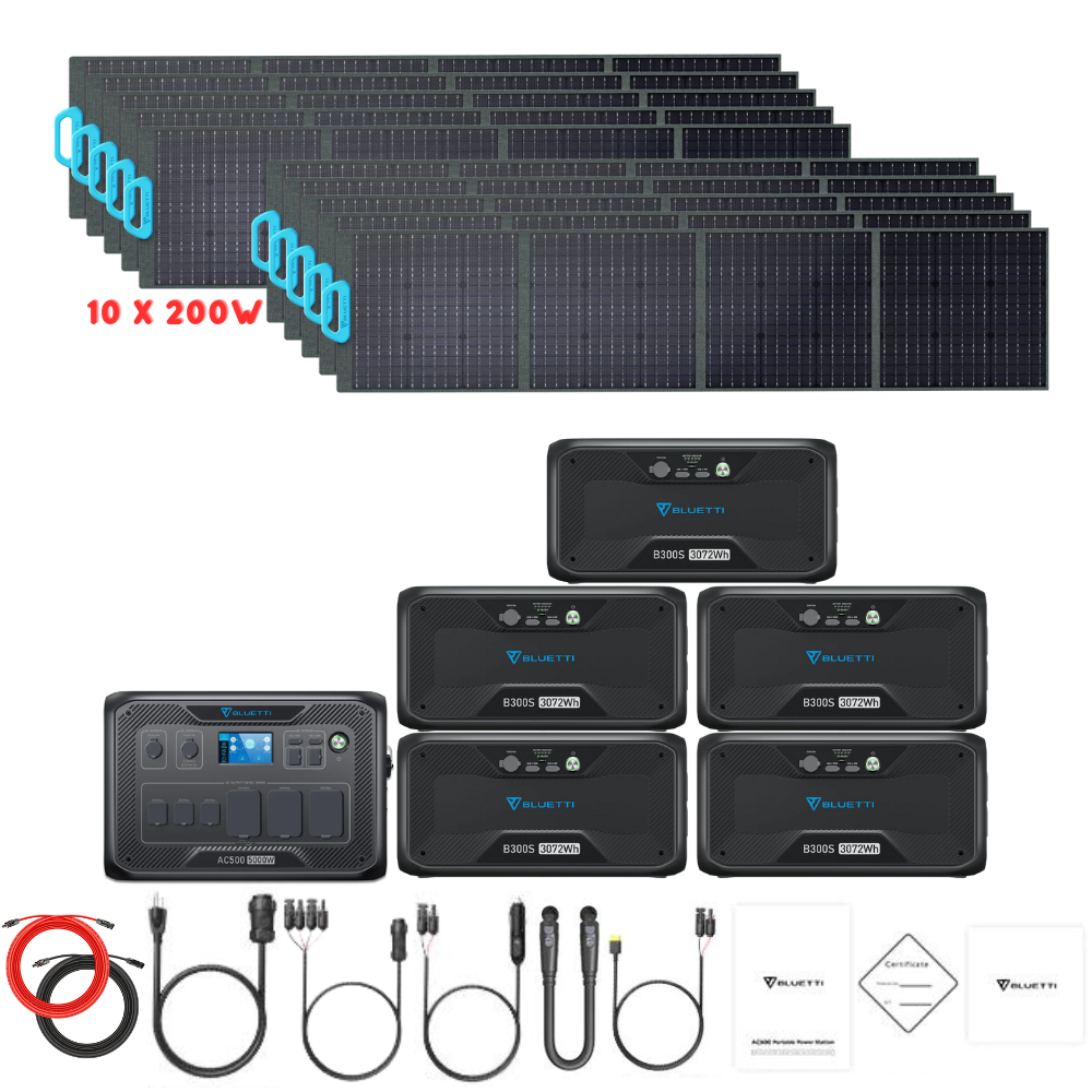 Bluetti AC500 Inverter Module + B300S Batteries + Solar Panels Complete Solar Generator Kit - New Star Living