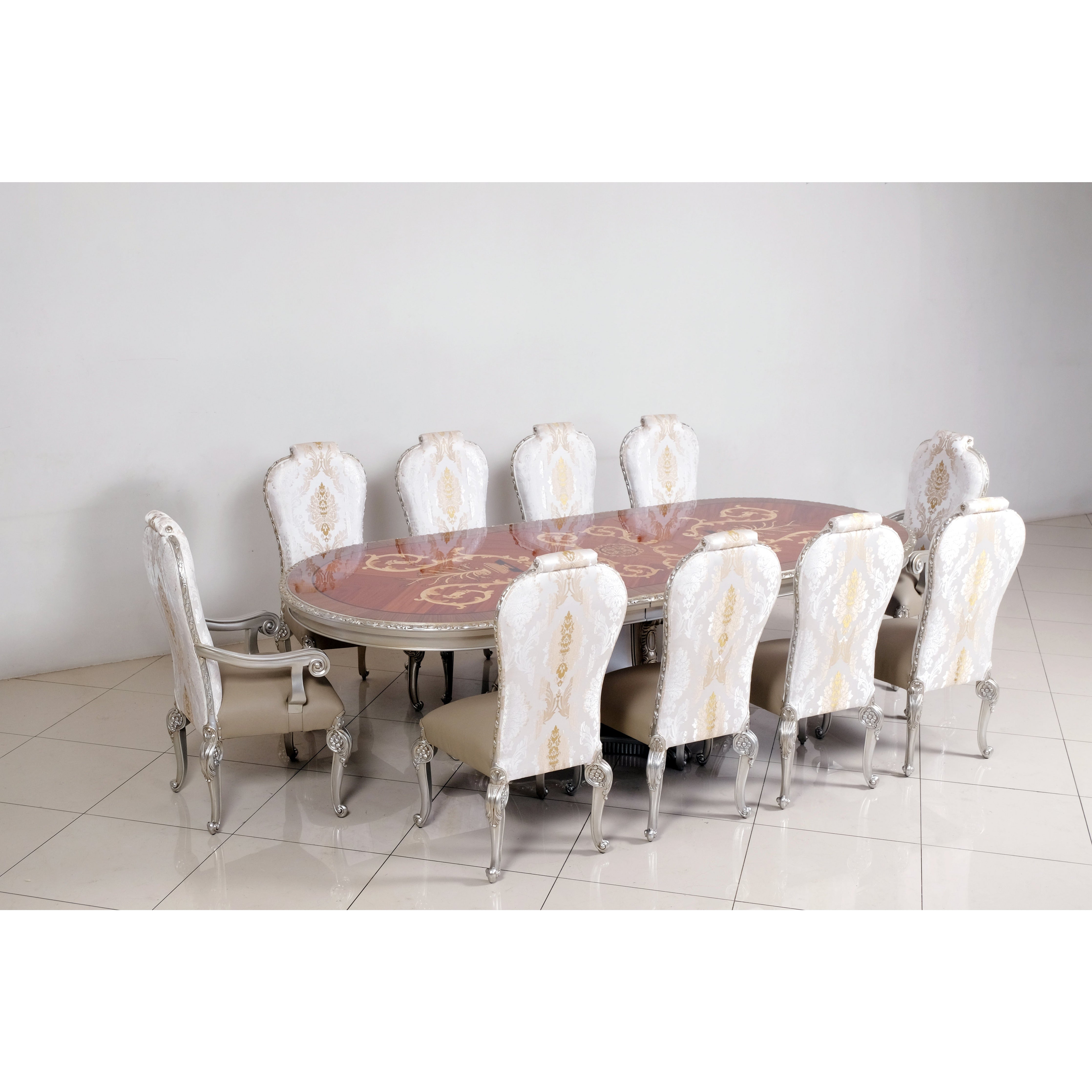 European Furniture - Bellagio 11 Piece Dining Room Set in Natural - 40050-11SET - New Star Living