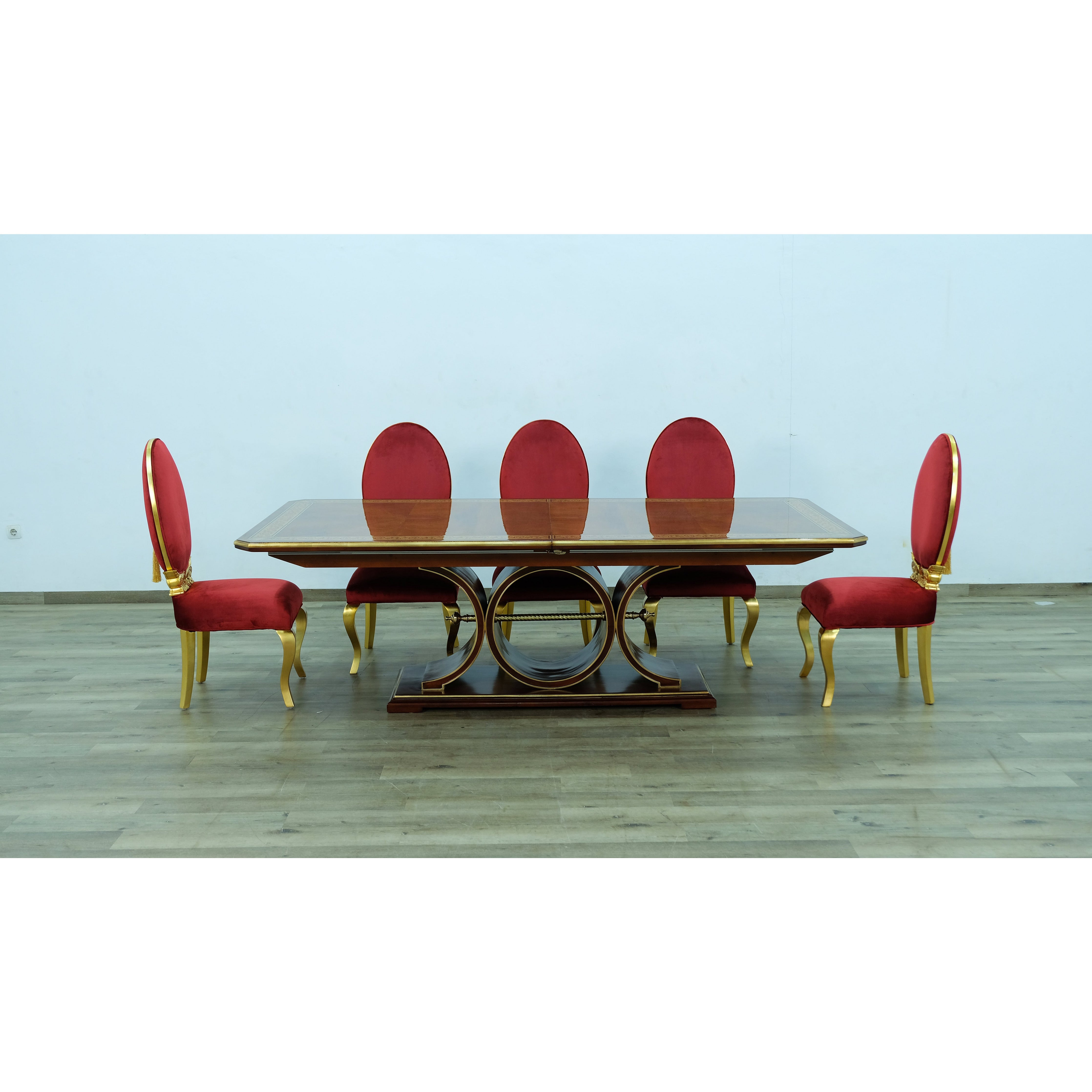 European Furniture - Rosella Dining Table in Havana With Deco Gold Leaf - 44697-DT - New Star Living
