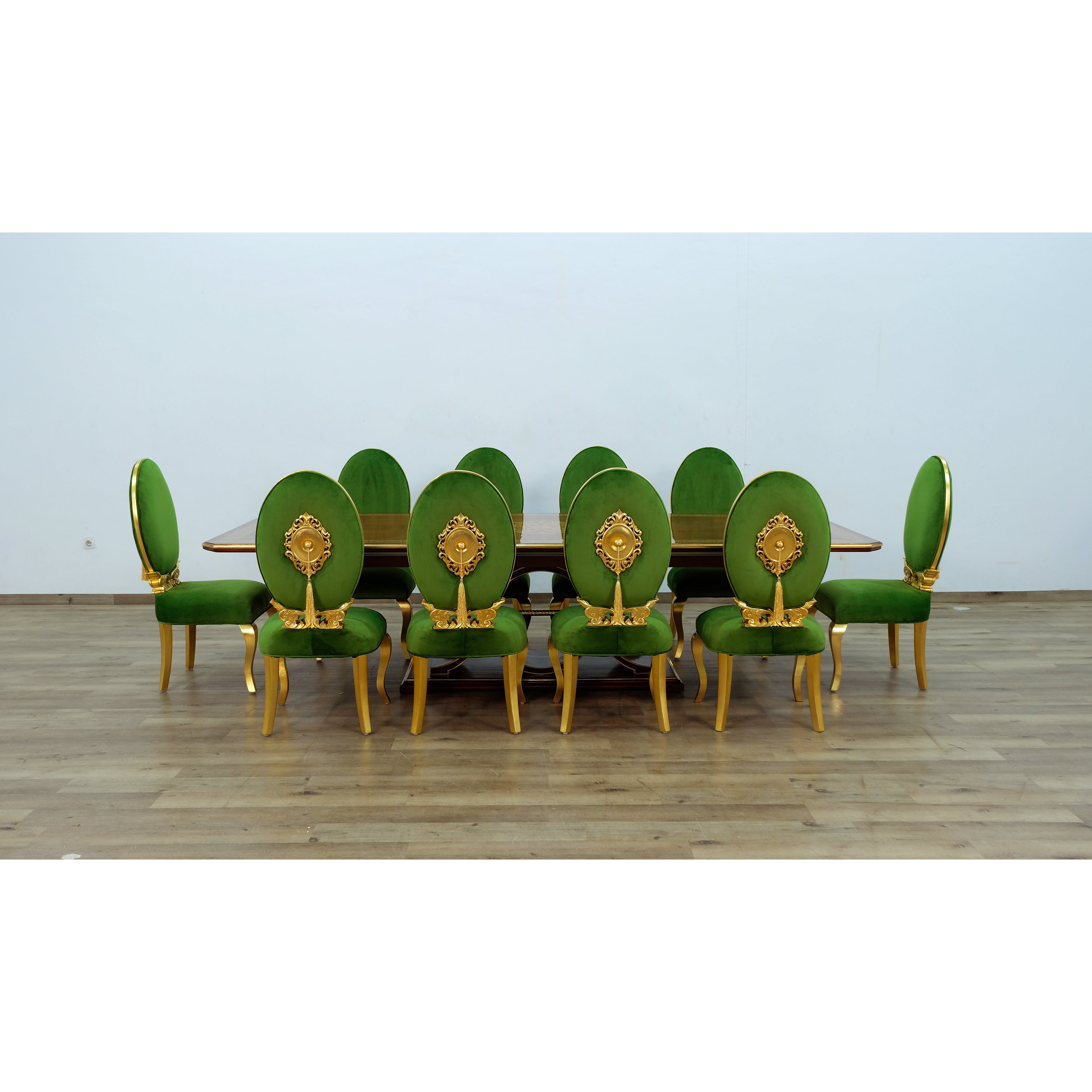 European Furniture - Rosella 11 Piece Dining Room Set With Emerald Green Chair - 44697-11SET-G - New Star Living