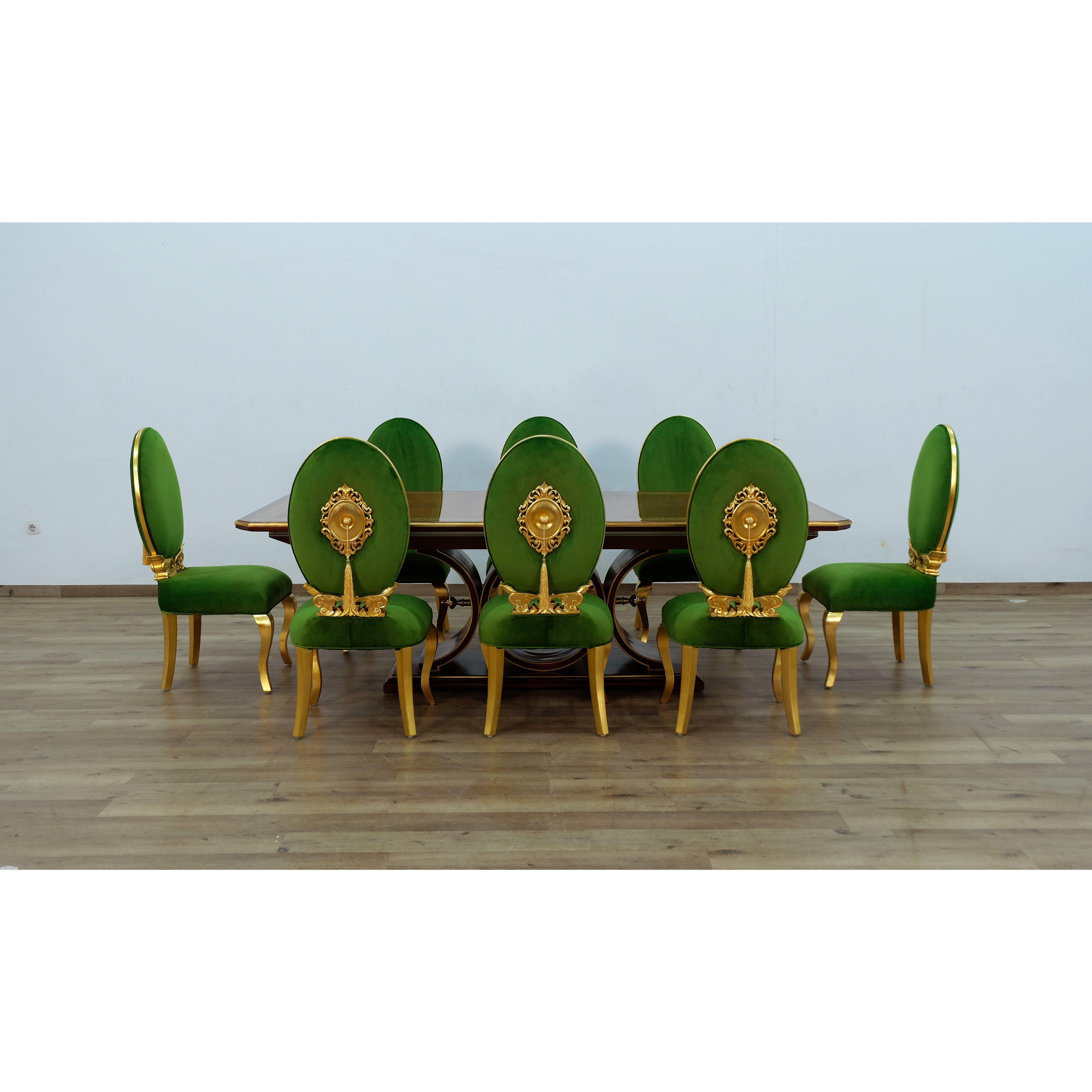 European Furniture - Rosella 9 Piece Dining Room Set With Emerald Green Chair - 44697-9SE-G - New Star Living
