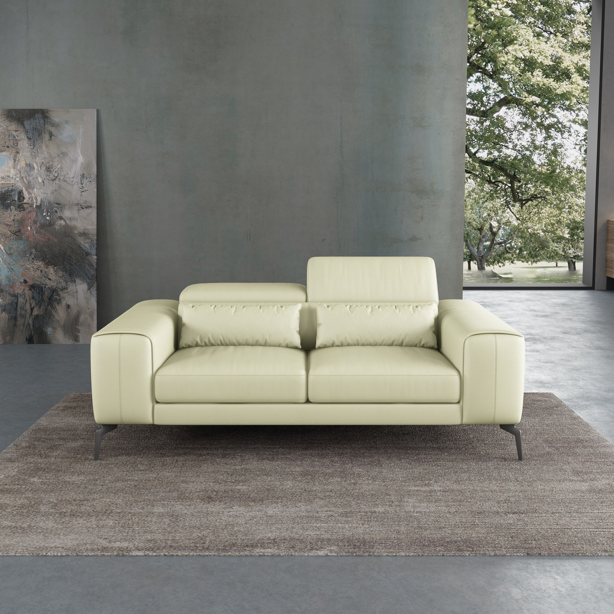 European Furniture - Cavour 3 Piece Sofa Set Off White Italian Leather - EF-12552 - New Star Living