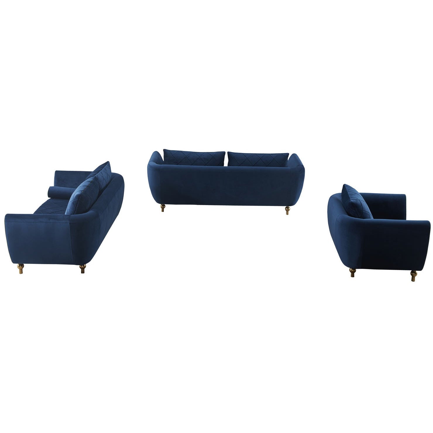 European Furniture - Sipario Vita Modern Sofa in Blue - EF-22560-S - New Star Living
