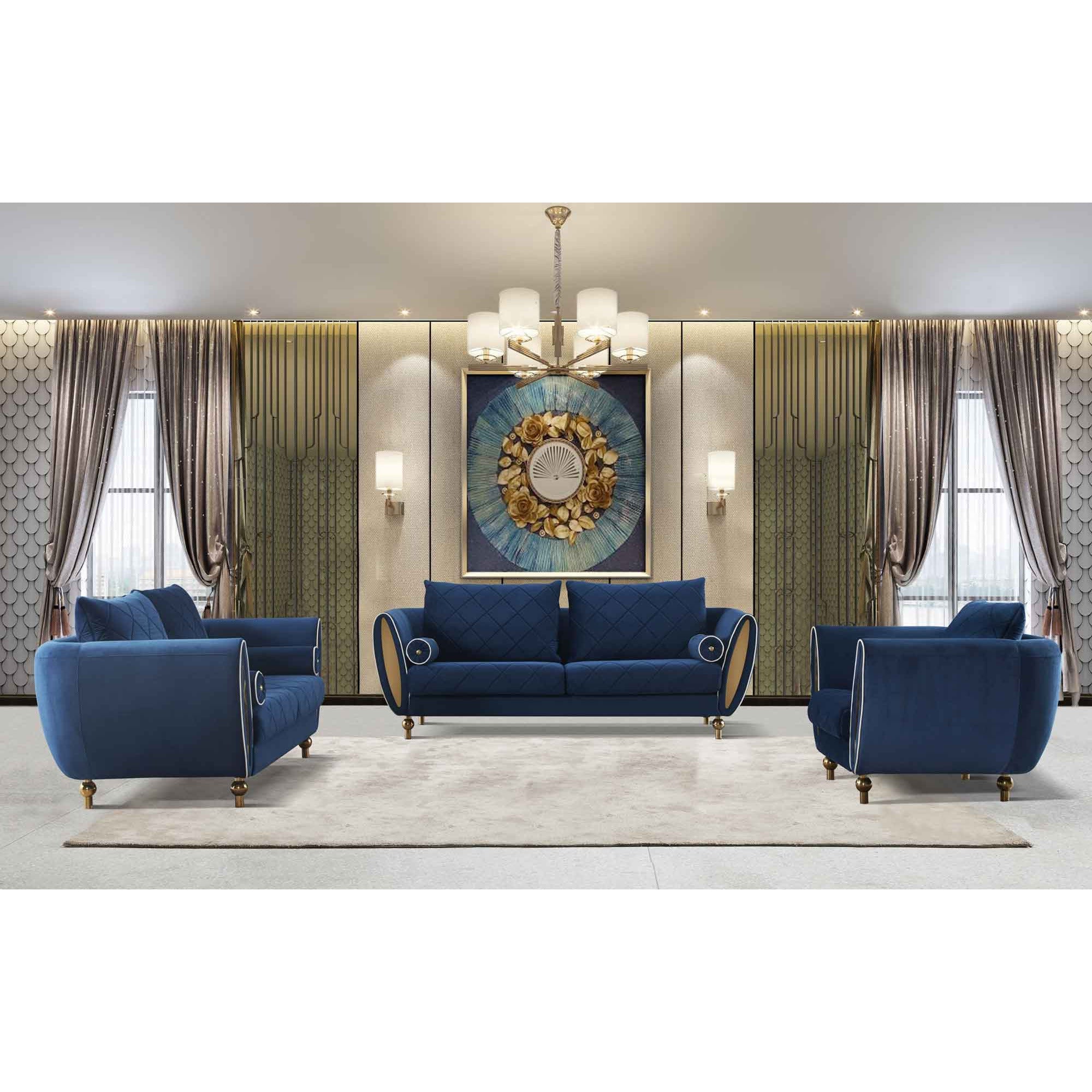 European Furniture - Sipario Vita Modern Blue Chair - EF-22560-C - New Star Living