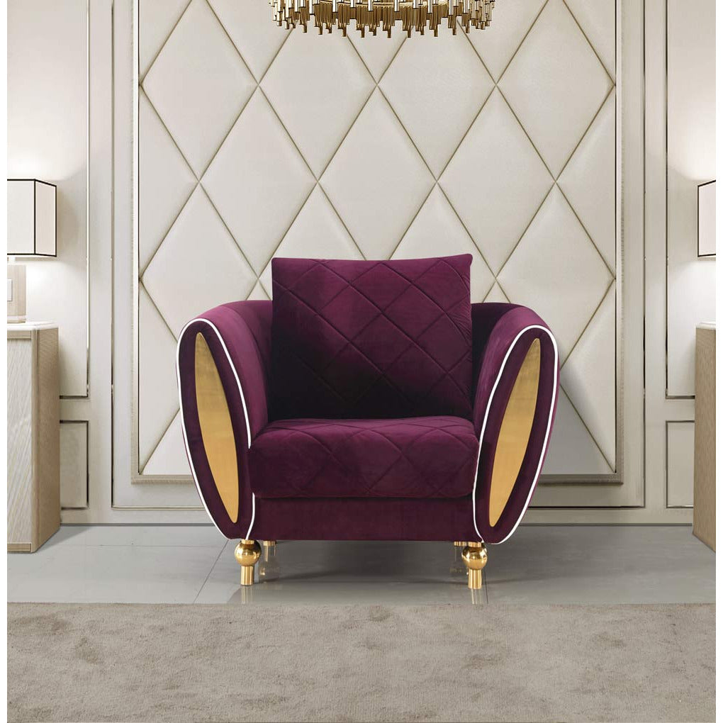 European Furniture - Sipario Vita Modern Burgundy Chair - EF-22561-C - New Star Living