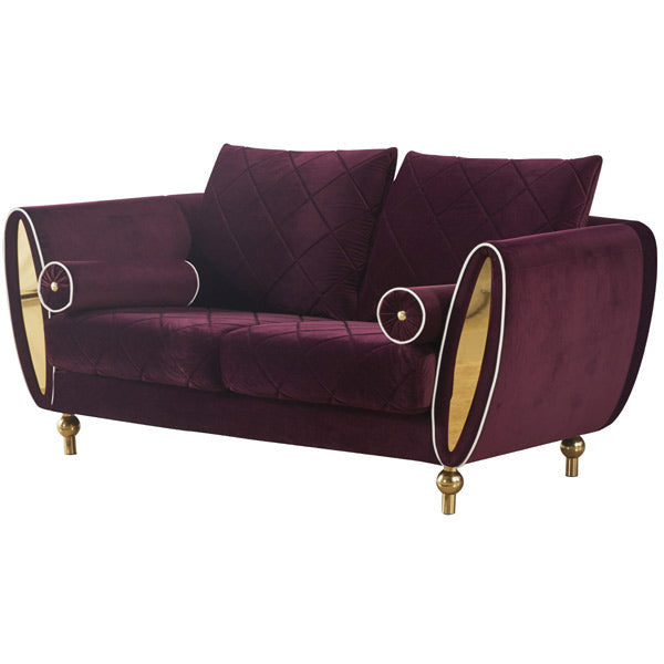 European Furniture - Sipario Vita Modern Burgundy Loveseat - EF-22561-L - New Star Living
