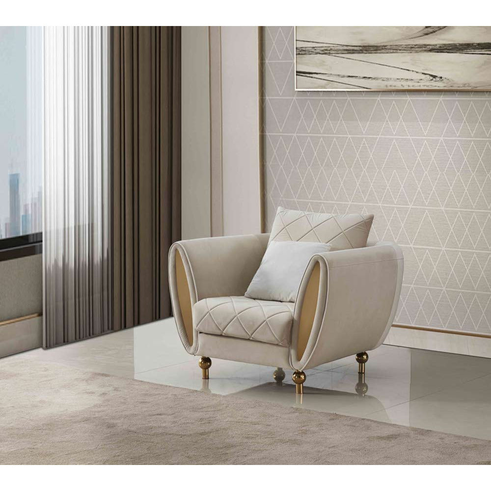 European Furniture - Sipario Vita 3 Piece Sofa Set Modern Beige - EF-22562 - New Star Living