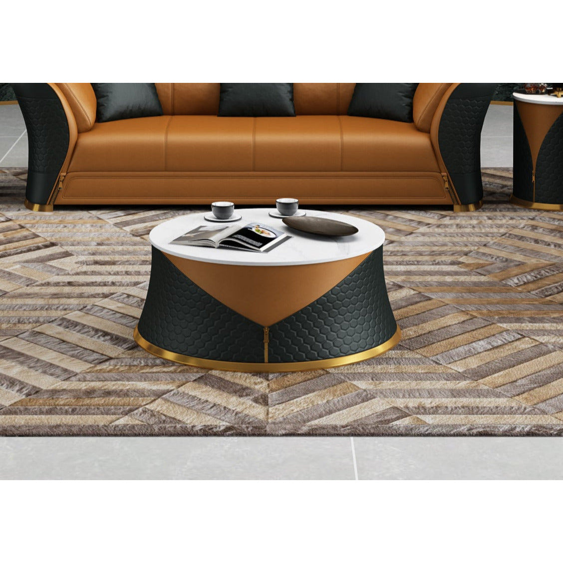 European Furniture - Vogue Coffee Table Cognac & Charcoal - EF-27994-CT - New Star Living