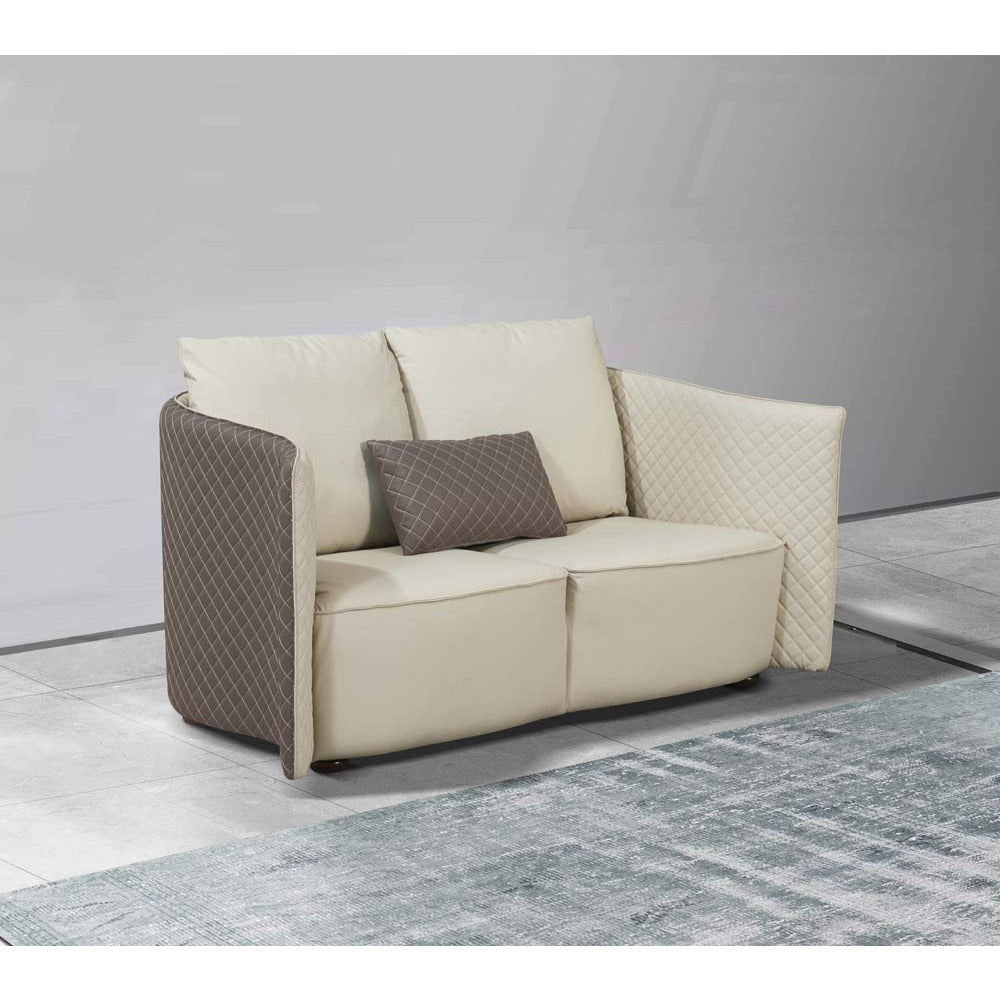 European Furniture - Makassar 3 Piece Sofa Set Beige & Taupe Italian Leather - EF-52550 - New Star Living
