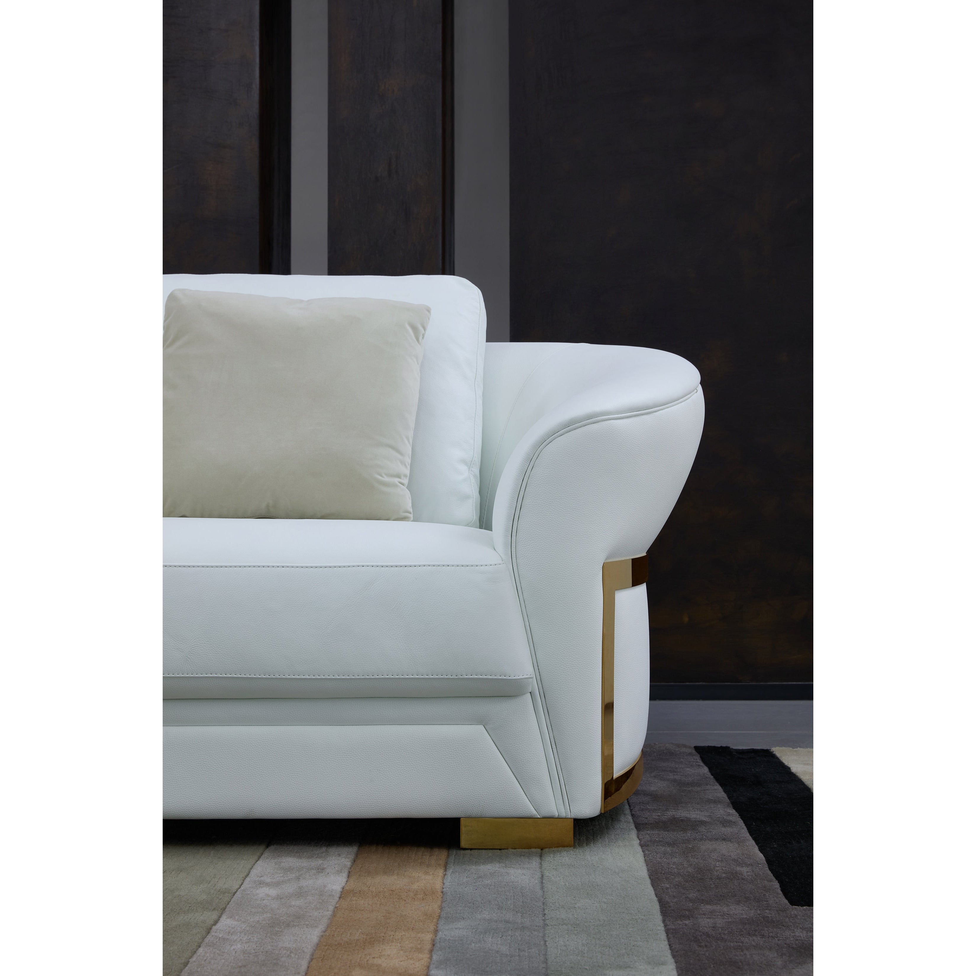 European Furniture - Celine 3 Piece Sofa Set Italian Leather White - EF-89952 - New Star Living
