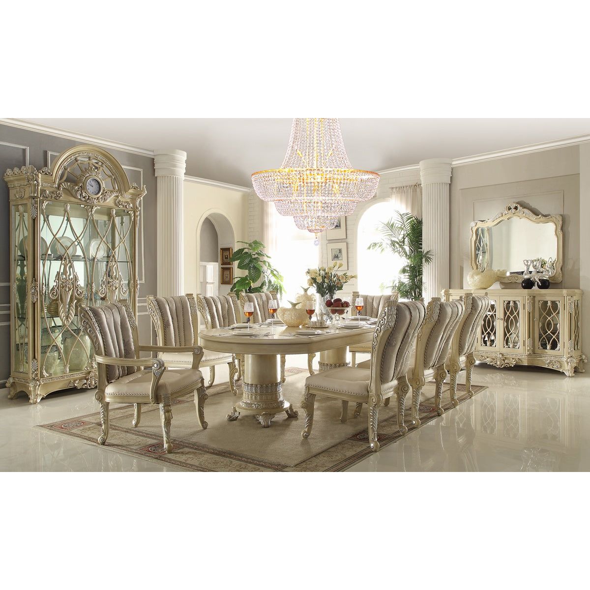 Homey Design HD-5800 - 7PC DINING TABLE SET - New Star Living