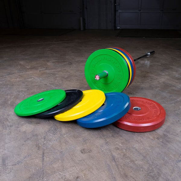 Body-Solid OBPXC260 260lb Chicago Extreme Colored Bumper Plate Set - New Star Living