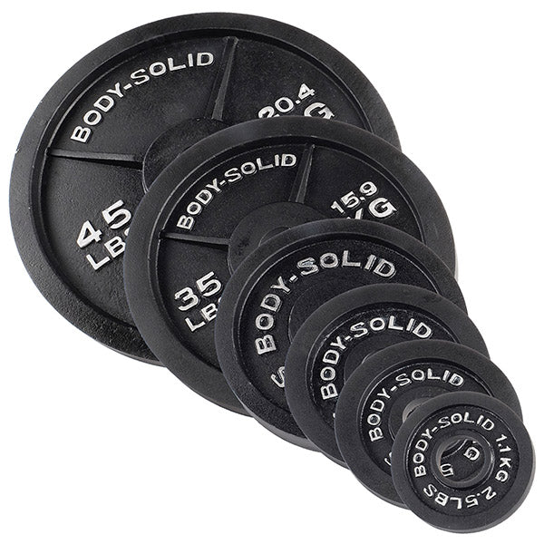 Body-Solid OSB355 355 Lb. Cast Iron Olympic Weight Set (Plates Only) - New Star Living