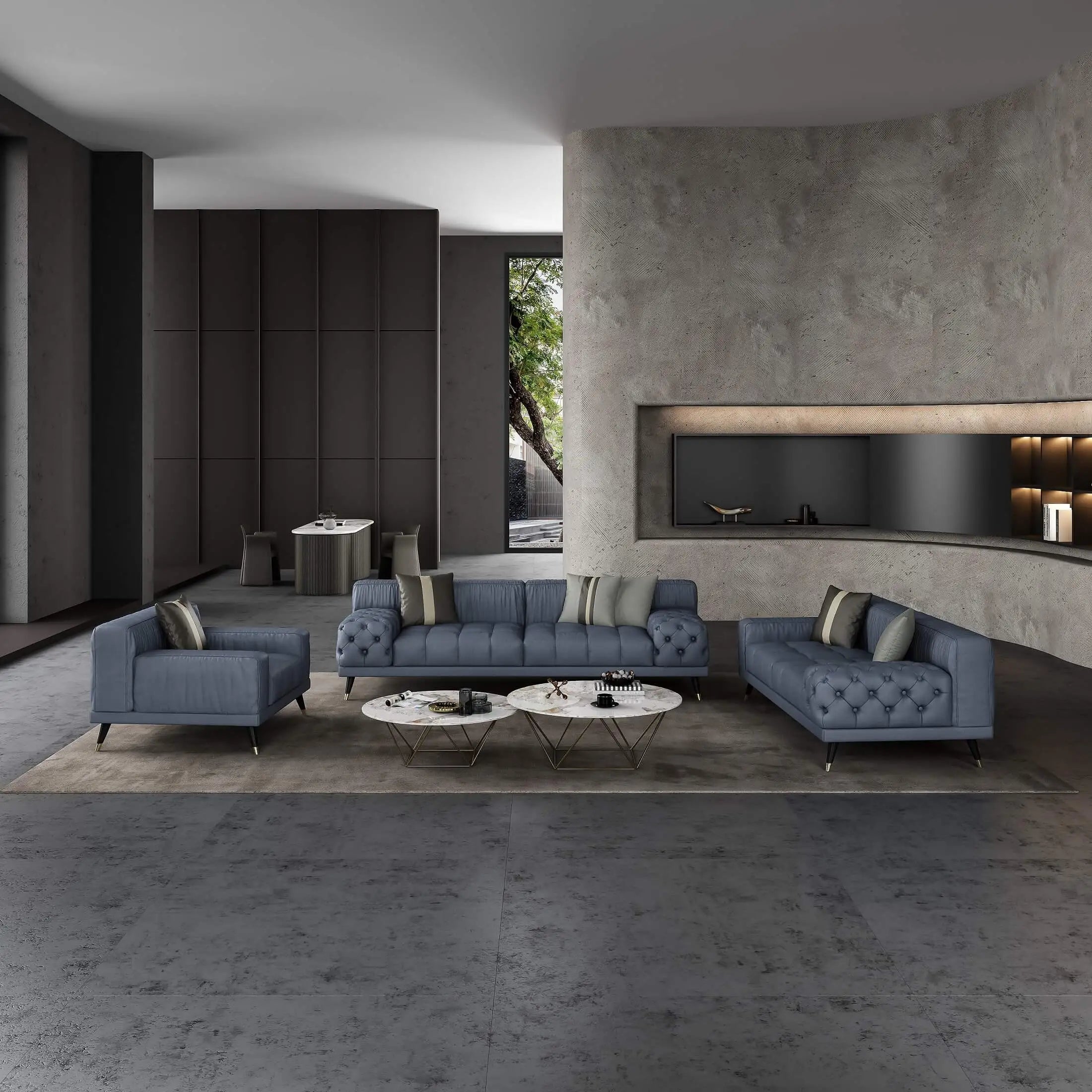 European Furniture - Outlander 3 Piece Sofa Set Gray - EF-88882 - New Star Living