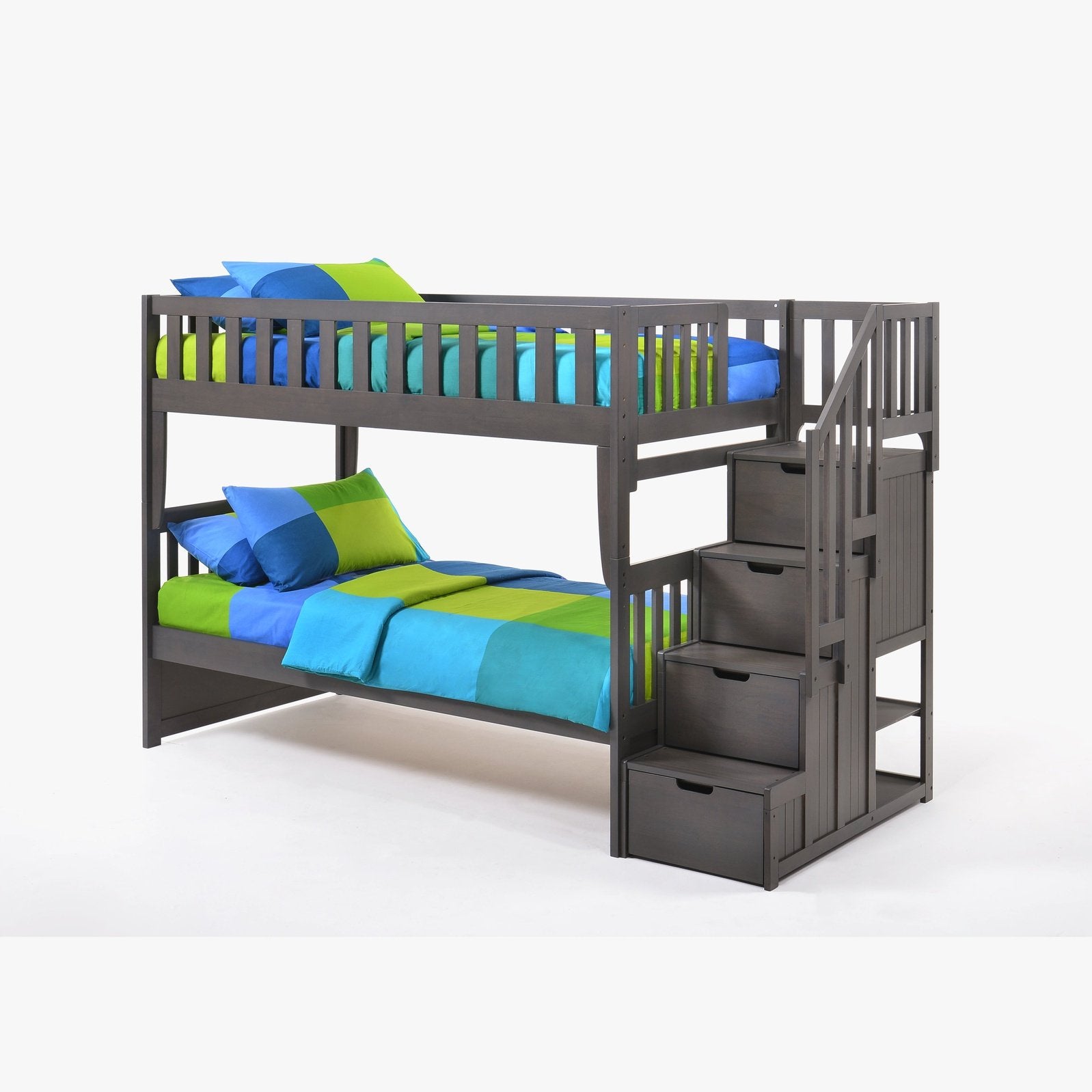 Night and Day Furniture Spices Peppermint Twin/Twin Staircase Bunk Bed
