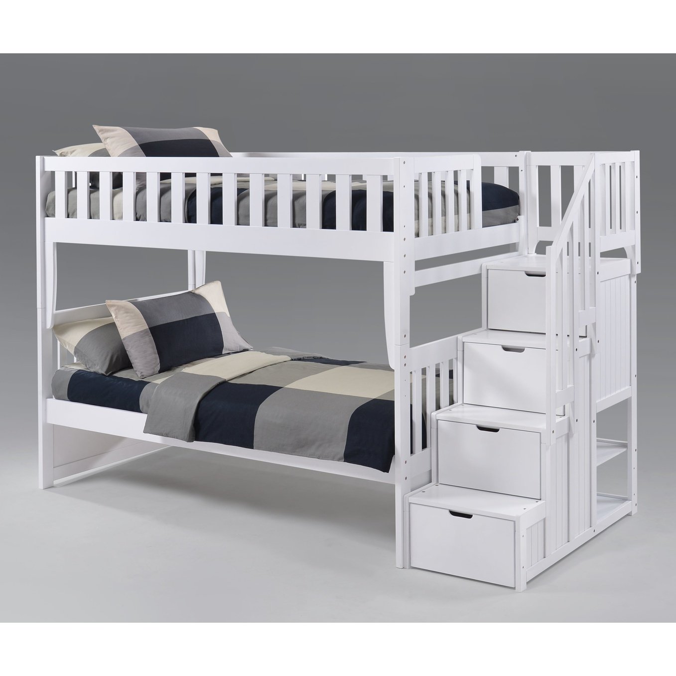 Night and Day Furniture Spices Peppermint Twin/Twin Staircase Bunk Bed
