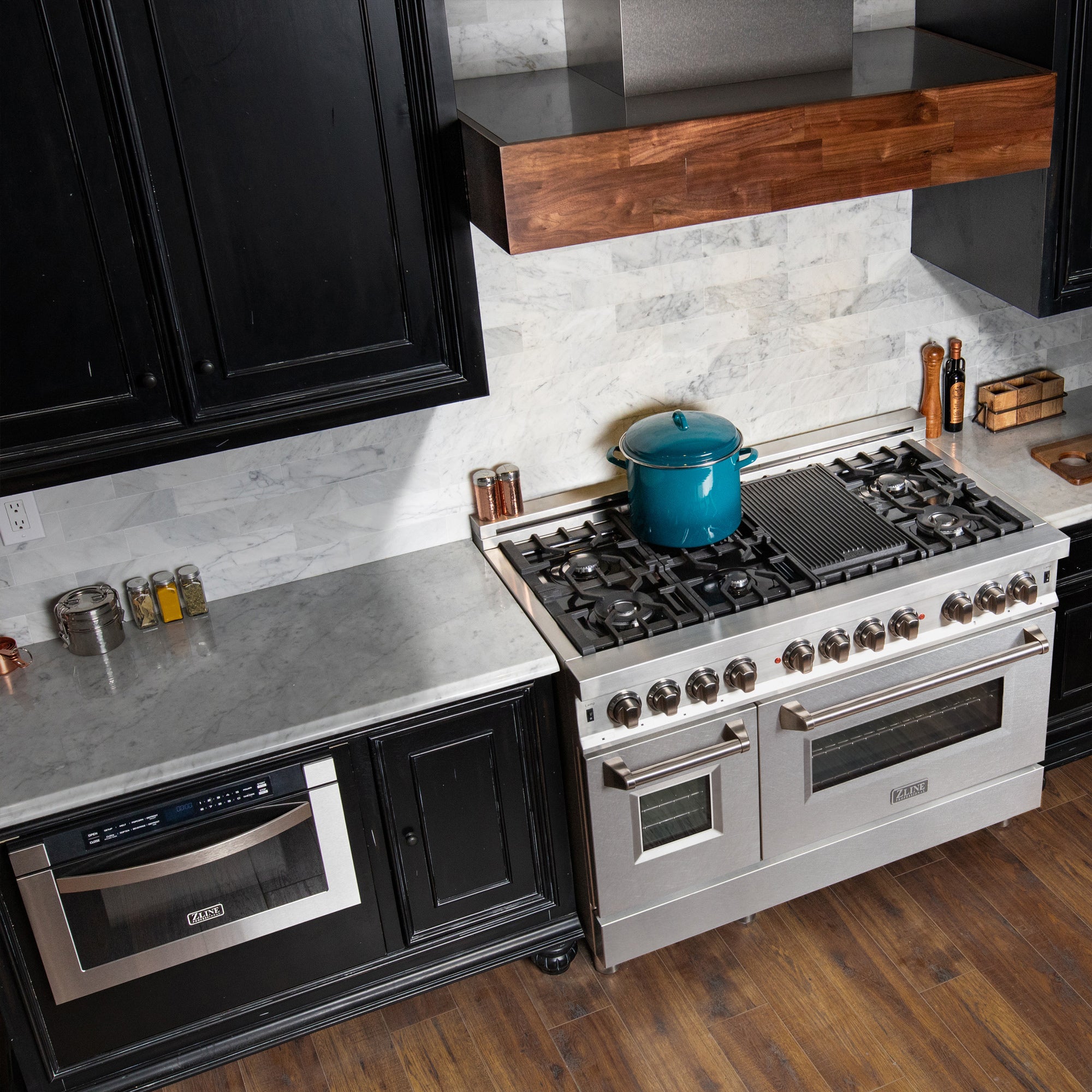 ZLINE 48 in. Professional Dual Fuel Range in Stainless Steel with Color Door Options (RA48) - New Star Living