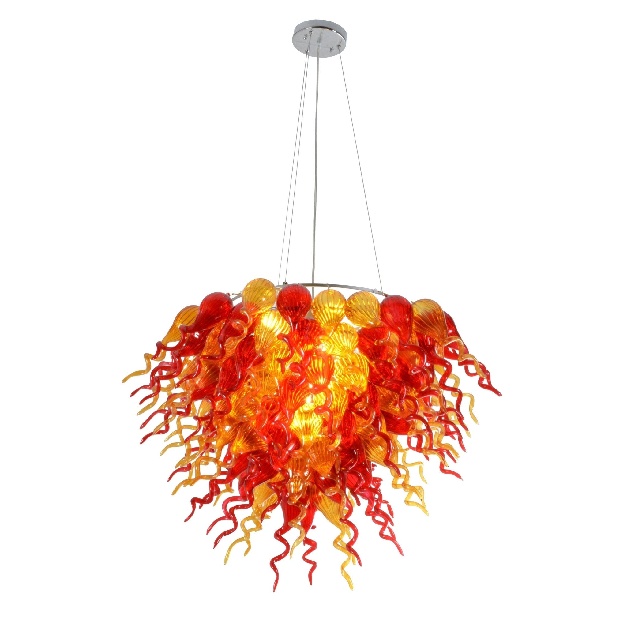 AFD Home Amber and Red Grand Burst Chandelier - New Star Living