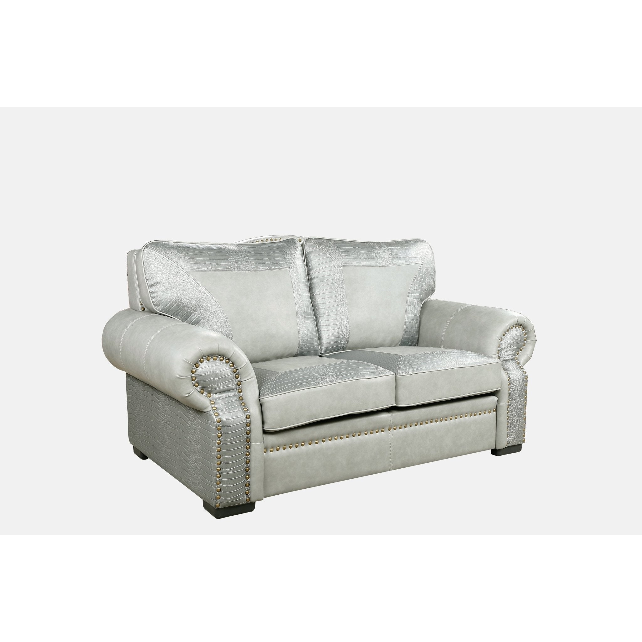 AFD Home Botswana Croc And Leather Gray Loveseat - New Star Living