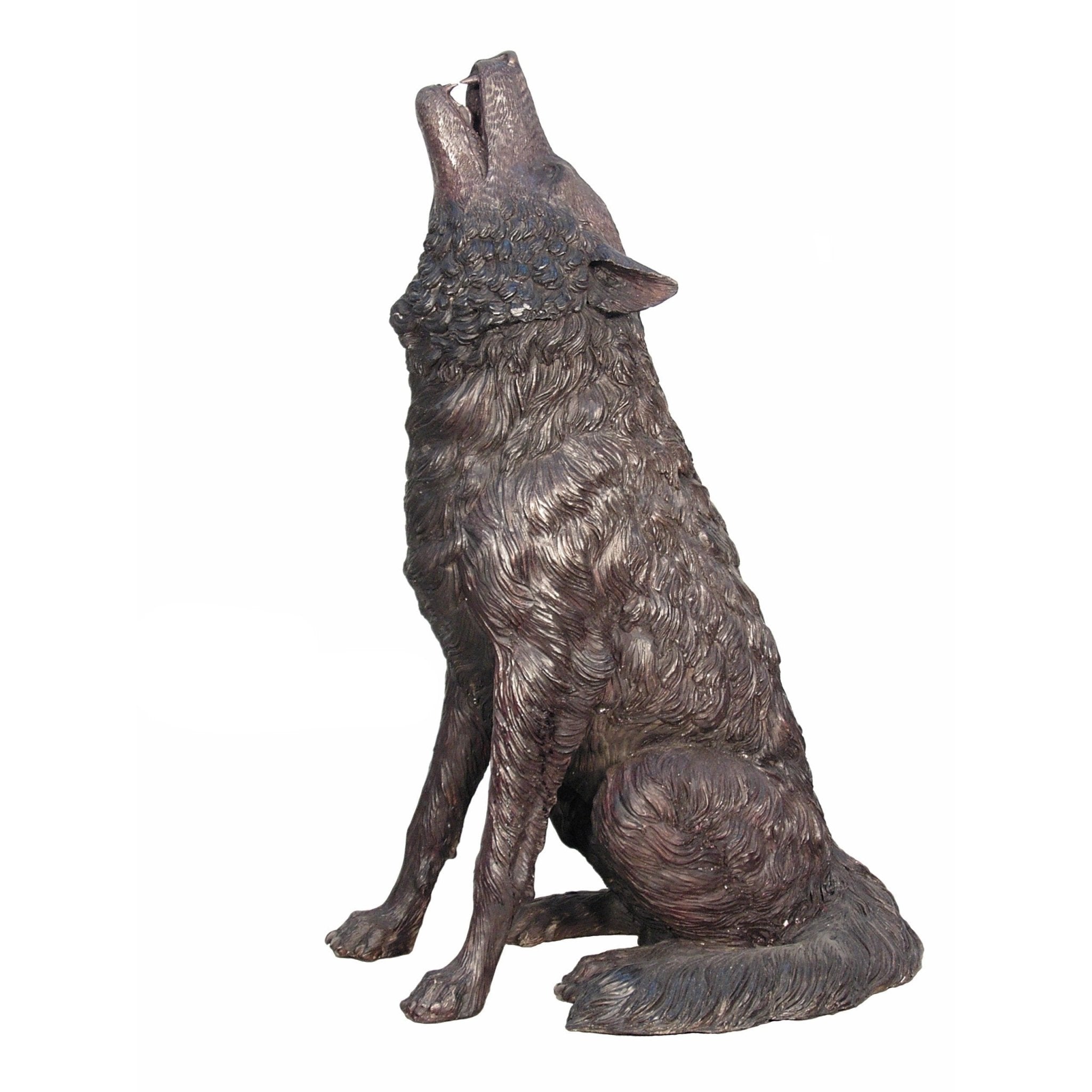 AFD Home Bronze Howling Wolf Sitting 37 Inches Tall - New Star Living