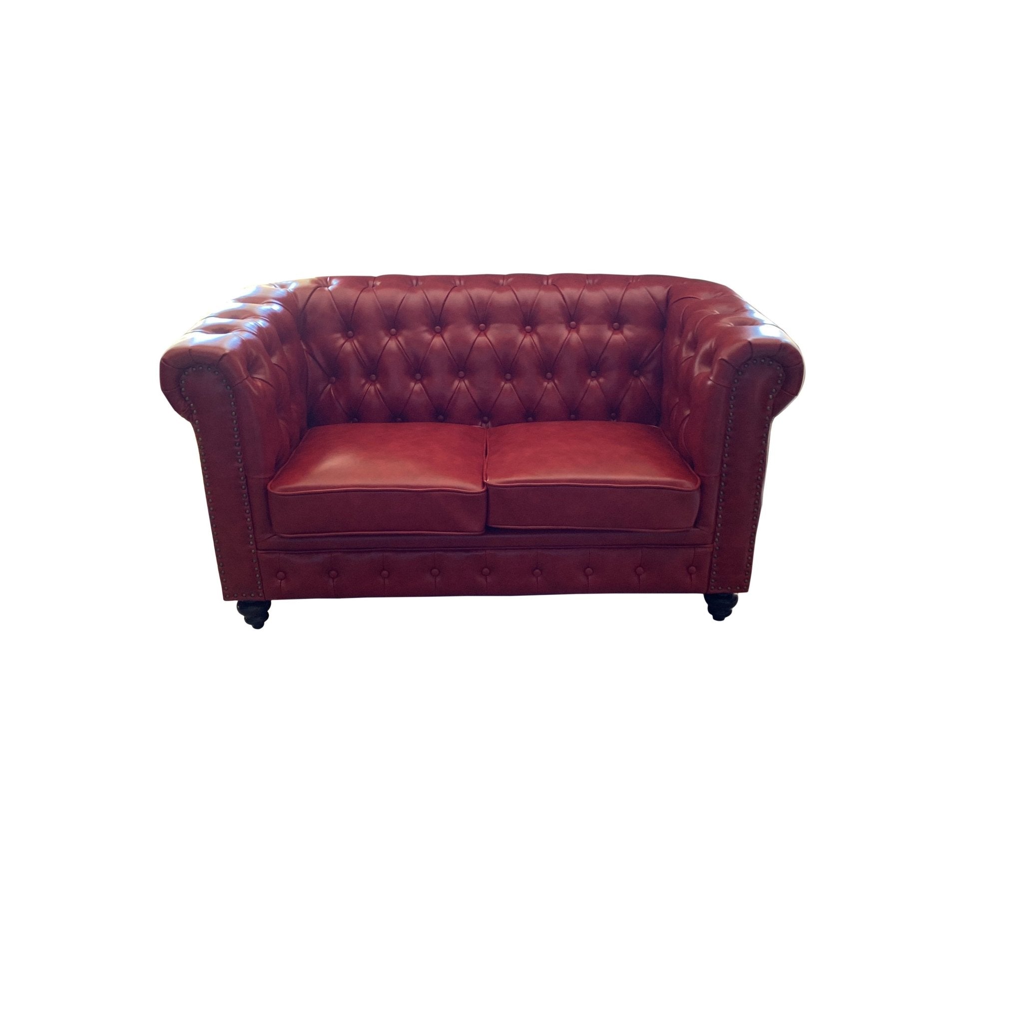 AFD Home Classic Chesterfield Loveseat Red - New Star Living