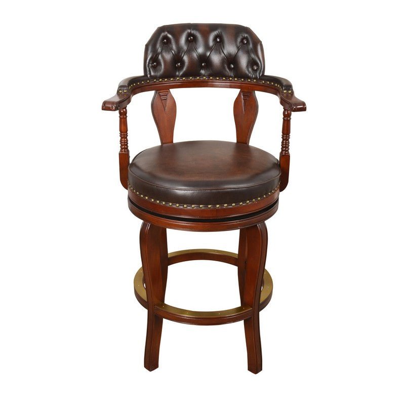 AFD Home Club Leather Swivel Bar Stool - New Star Living