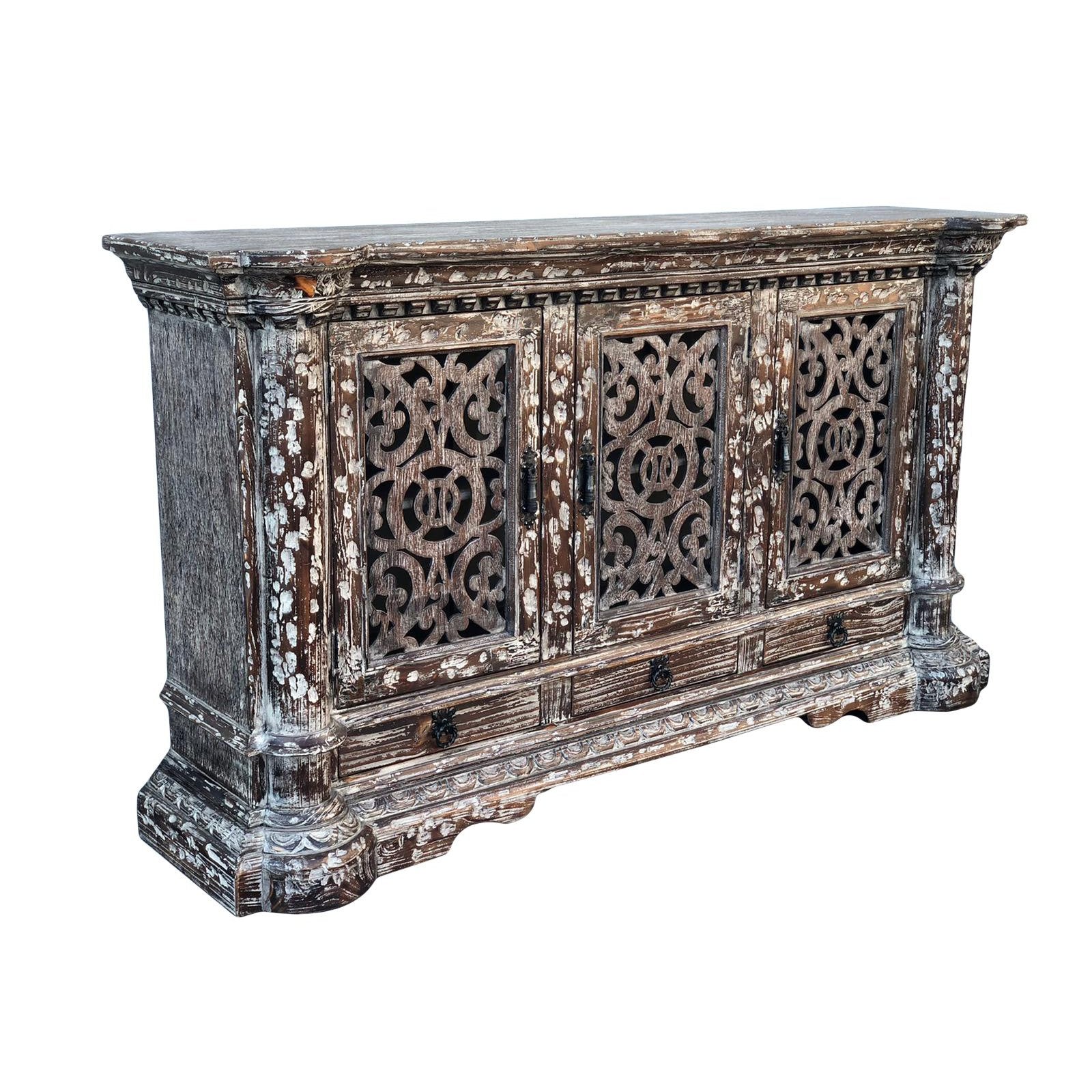 AFD Home Drako Carved 3 Door Buffet Rustic Finish - New Star Living