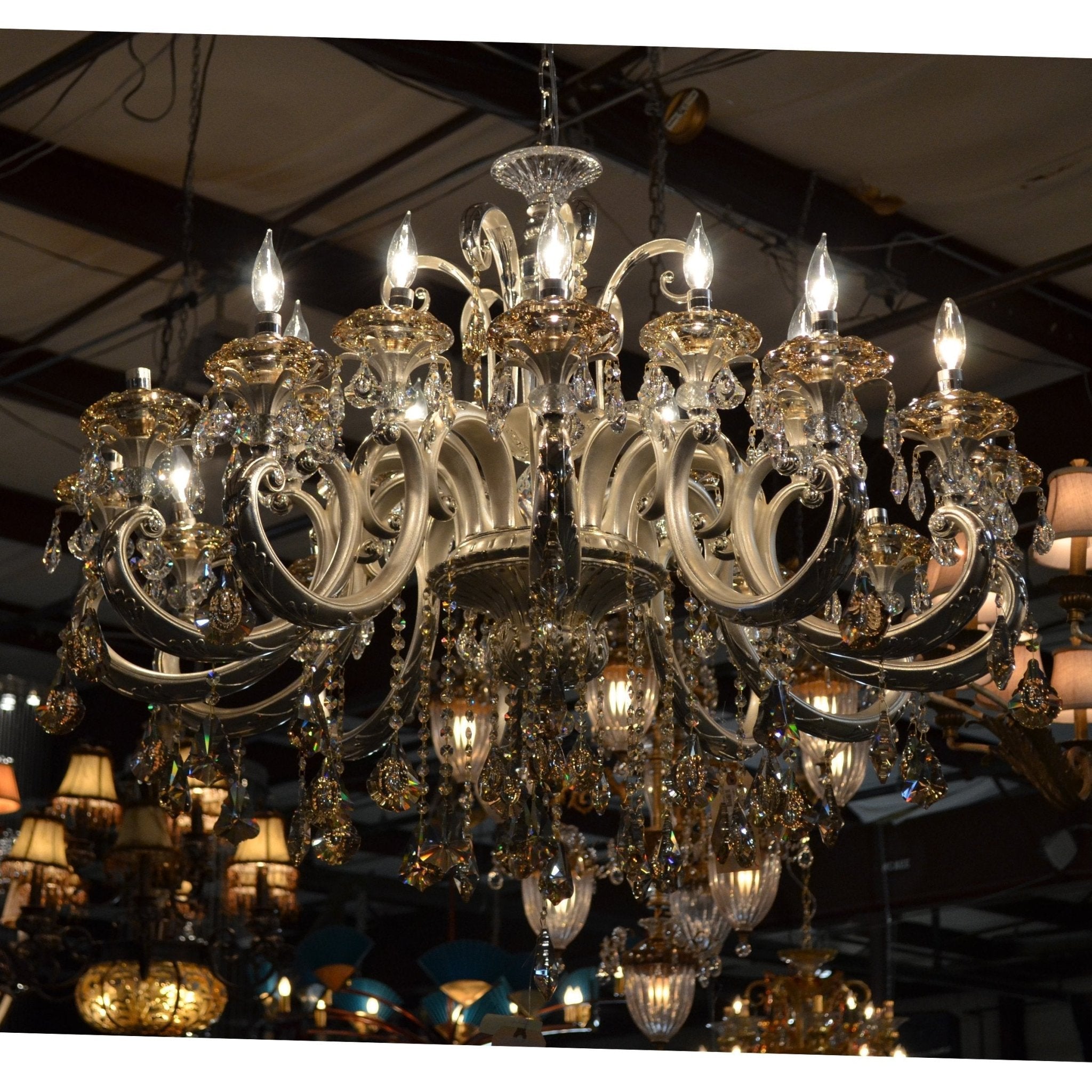 AFD Home Hollywood Brush 18 light Silver Chandelier - New Star Living