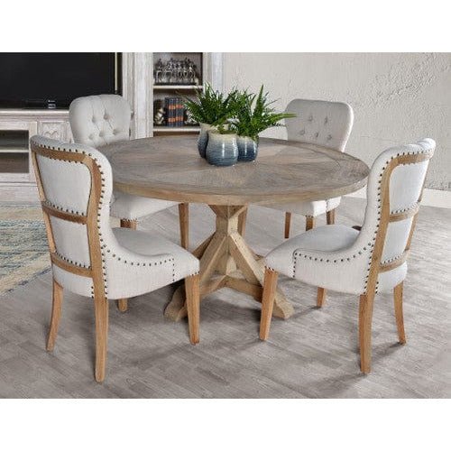 AFD Home Inverness Farmhouse Reclaimed Pine 60" Set Of 5 Round Dining Table 12018572 - New Star Living