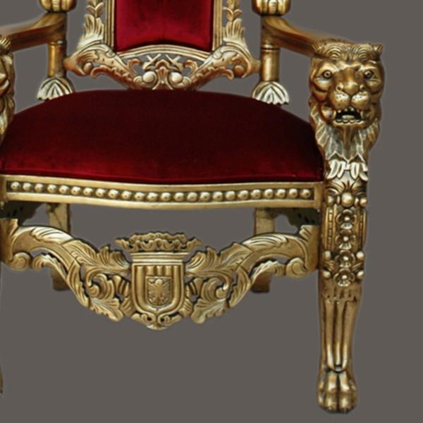 AFD Home King Chair in Gold Leaf and Burgandy Velvet - New Star Living