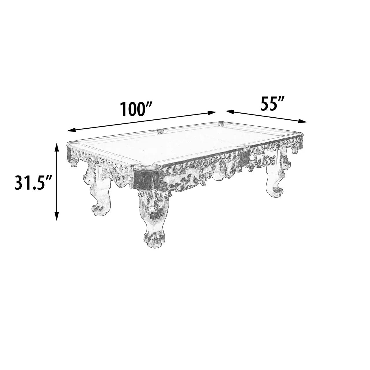 AFD Home Monarch Oak Pool Table Professional Size (Kit) - New Star Living