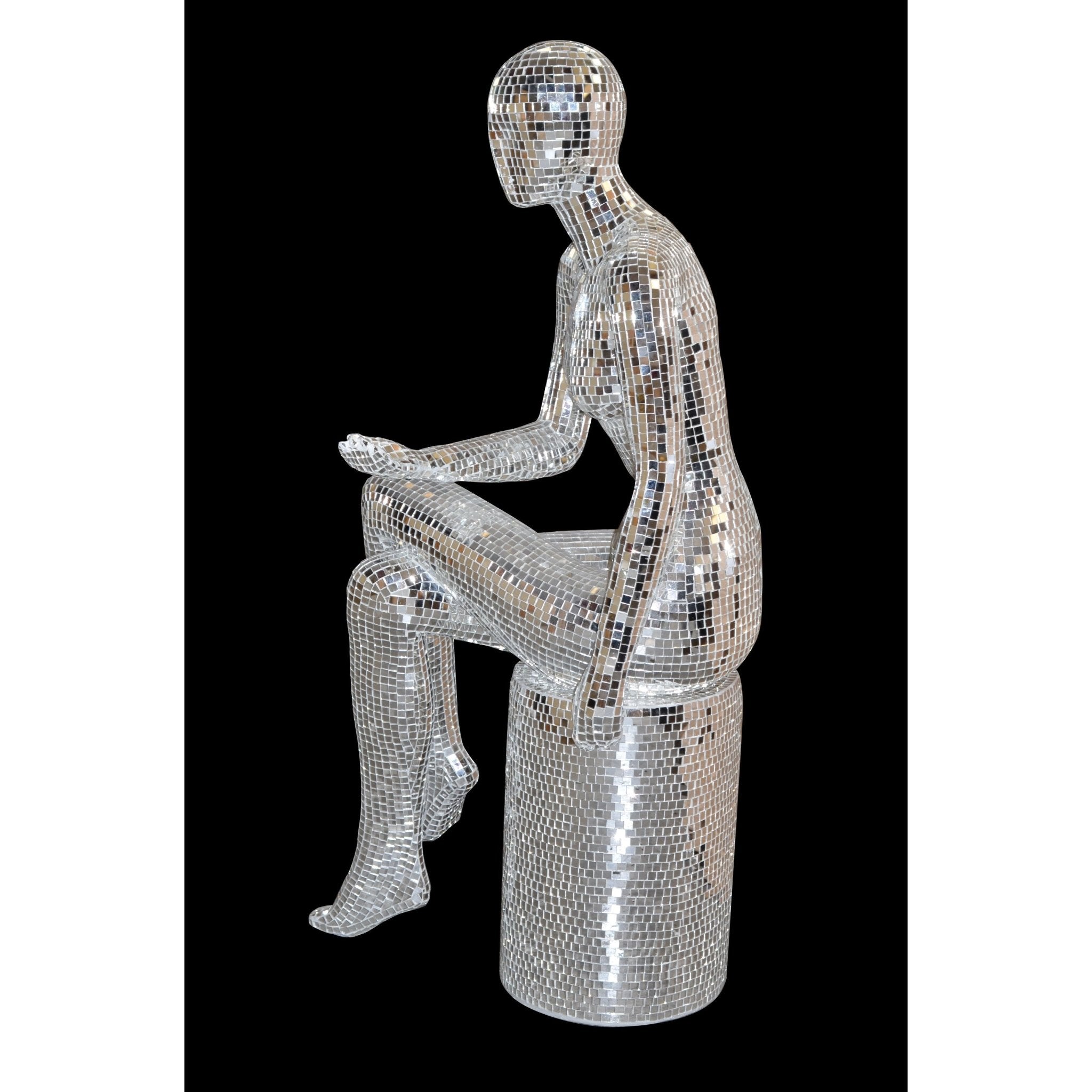 AFD Home Mosaic Glass Silver Abstract Woman Thinking - New Star Living
