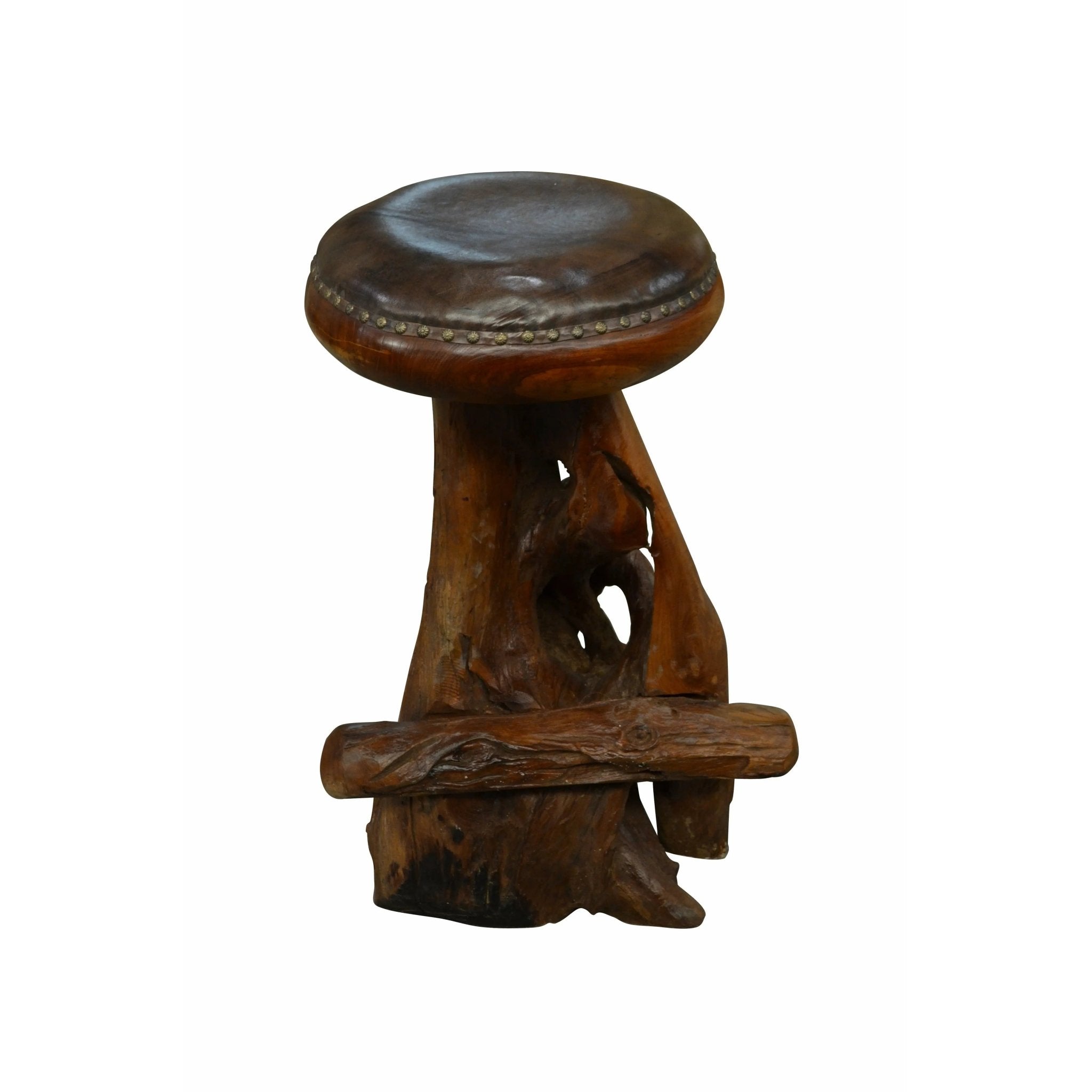 AFD Home Old Growth Teak Root Bar Stool - New Star Living