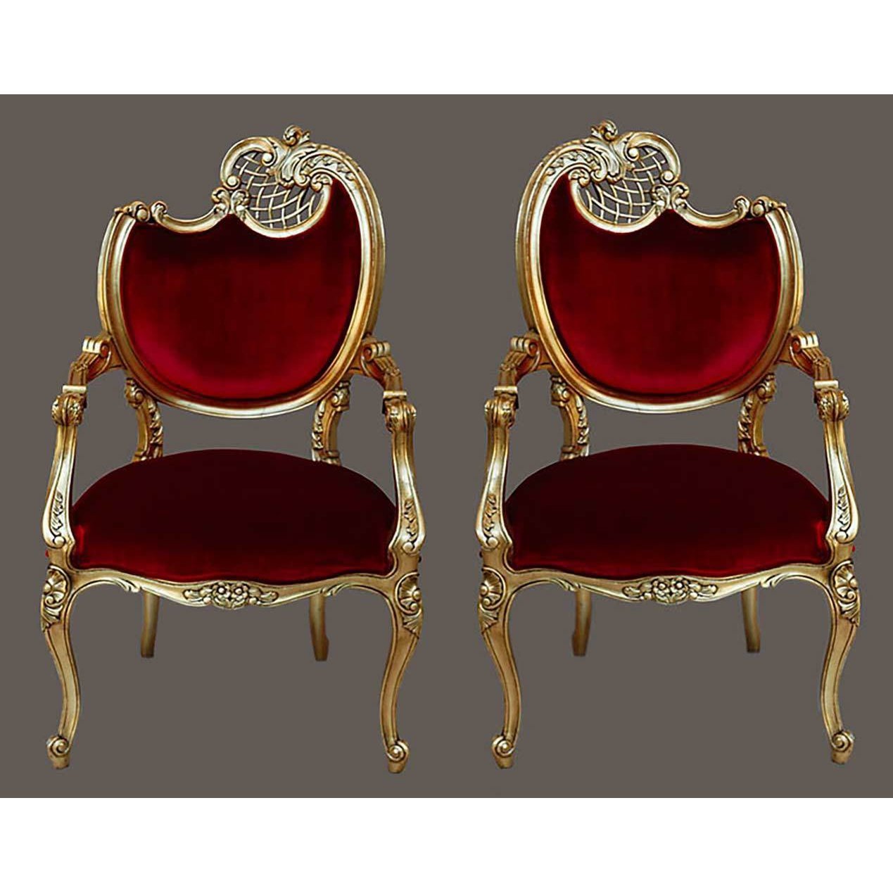 AFD Home Pair of French Rococo Fireside Chairs - New Star Living