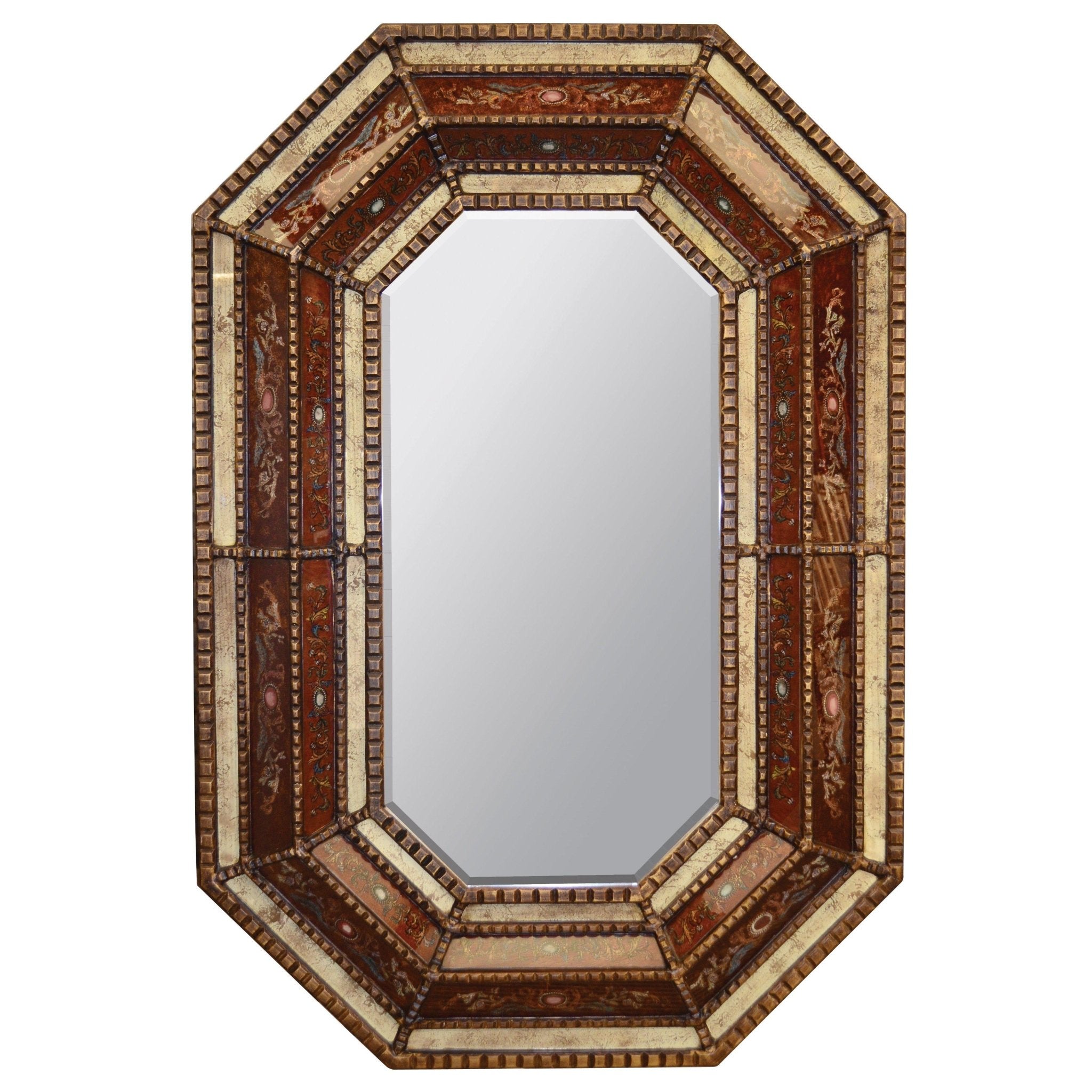 AFD Home Peruvian Painted Glass Octagonal Mirror - New Star Living