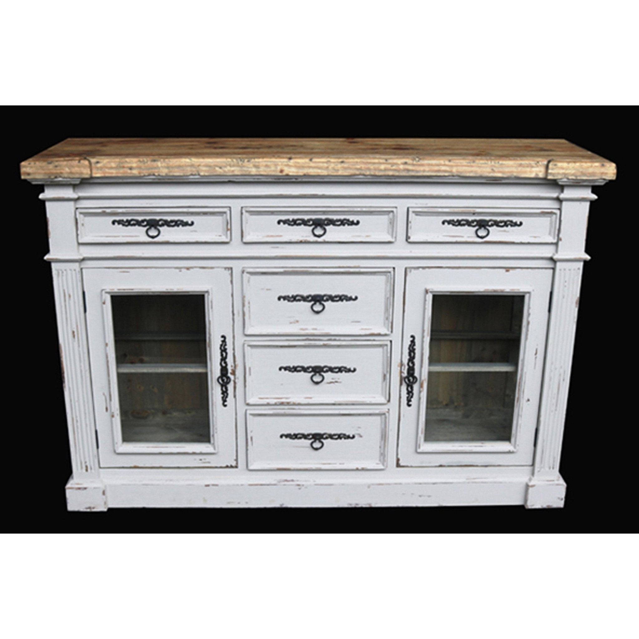 AFD Home Shabby Chic Bordeaux Sideboard Curio In Chaulk White - New Star Living