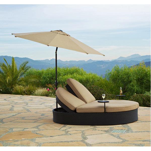 AFD Home Solara Outdoor Double Chaise with Umbrella - New Star Living