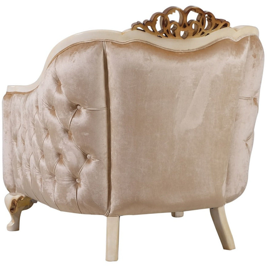European Furniture - Angelica Chair in Beige & Gold - 45350-C - New Star Living