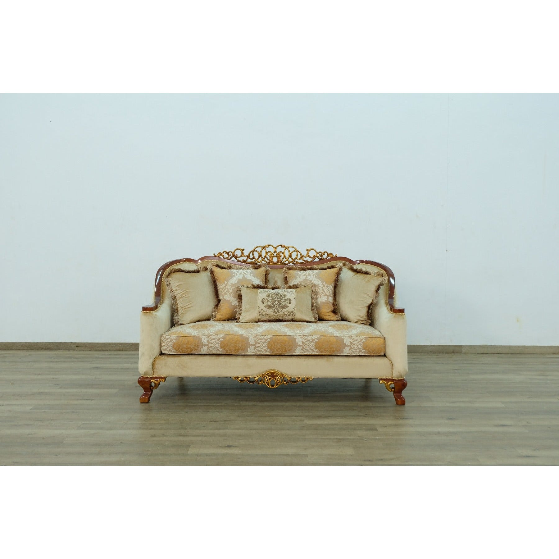 European Furniture - Angelica II 3 Piece Living Room Set in Dark Brown & Gold - 45354-3SET - New Star Living