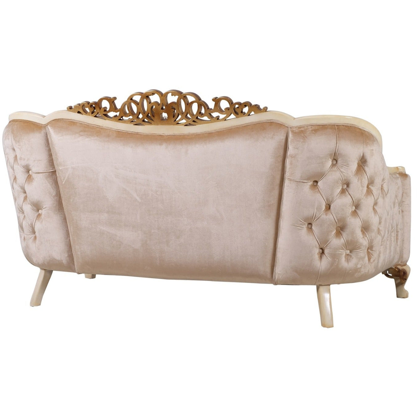 European Furniture - Angelica 3 Piece Living Room Set in Beige & Gold - 45350-3SET - New Star Living
