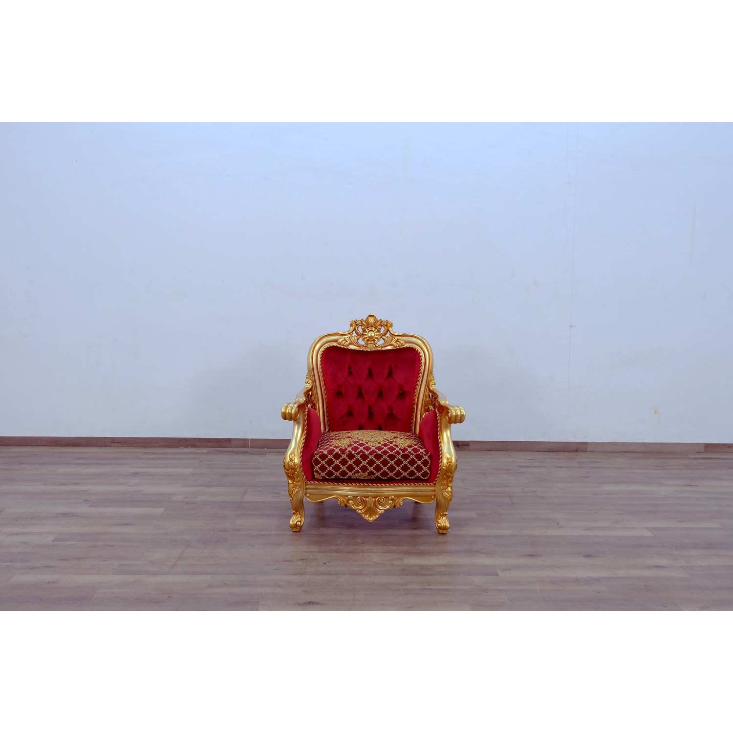 European Furniture - Bellagio II Chair in Red-Gold - 30013-C - New Star Living