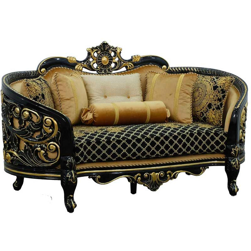 European Furniture - Bellagio III 3 Piece Living Room Set in Black-Gold - 30019-3SET - New Star Living