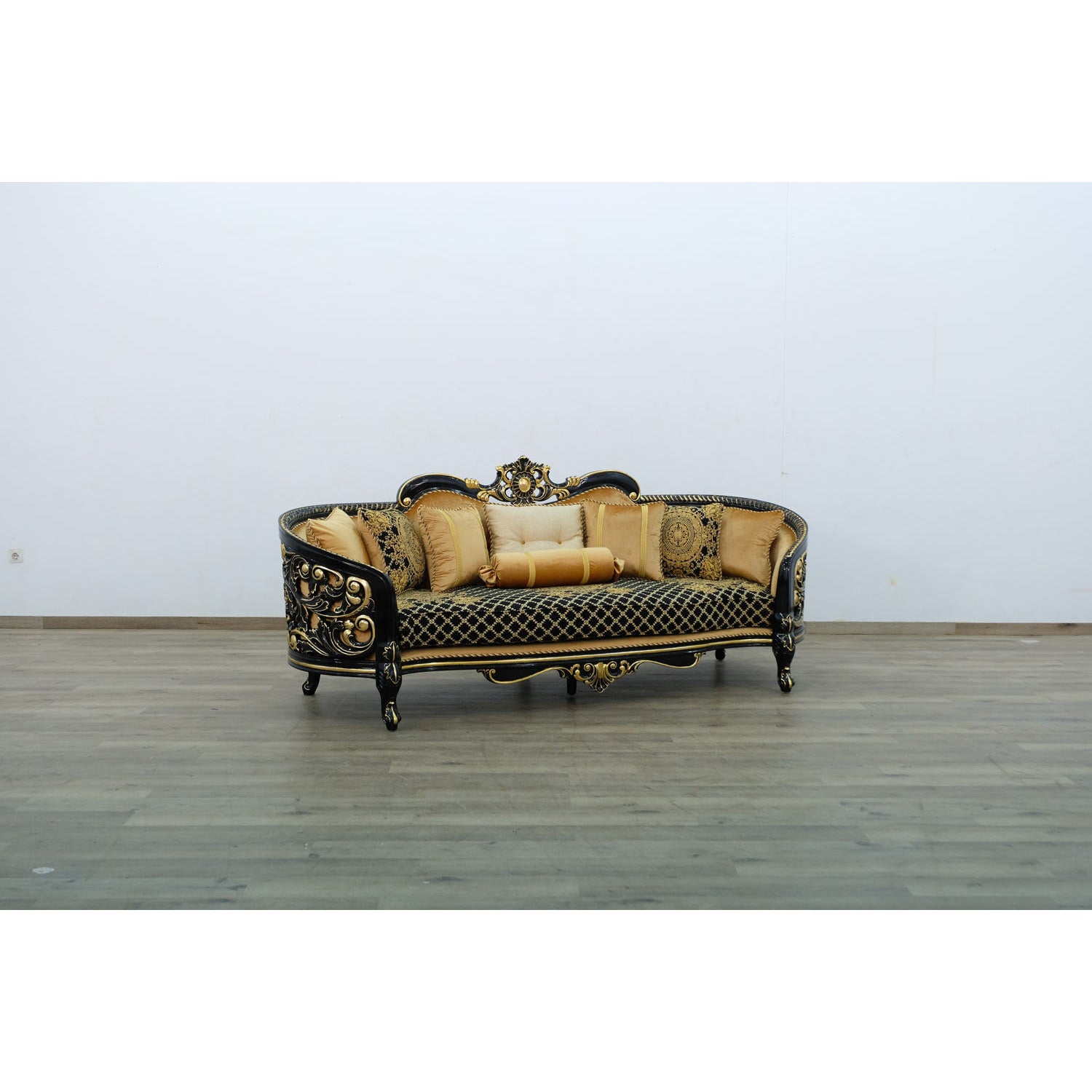 European Furniture - Bellagio III 4 Piece Living Room Set in Black-Gold - 30019-4SET - New Star Living